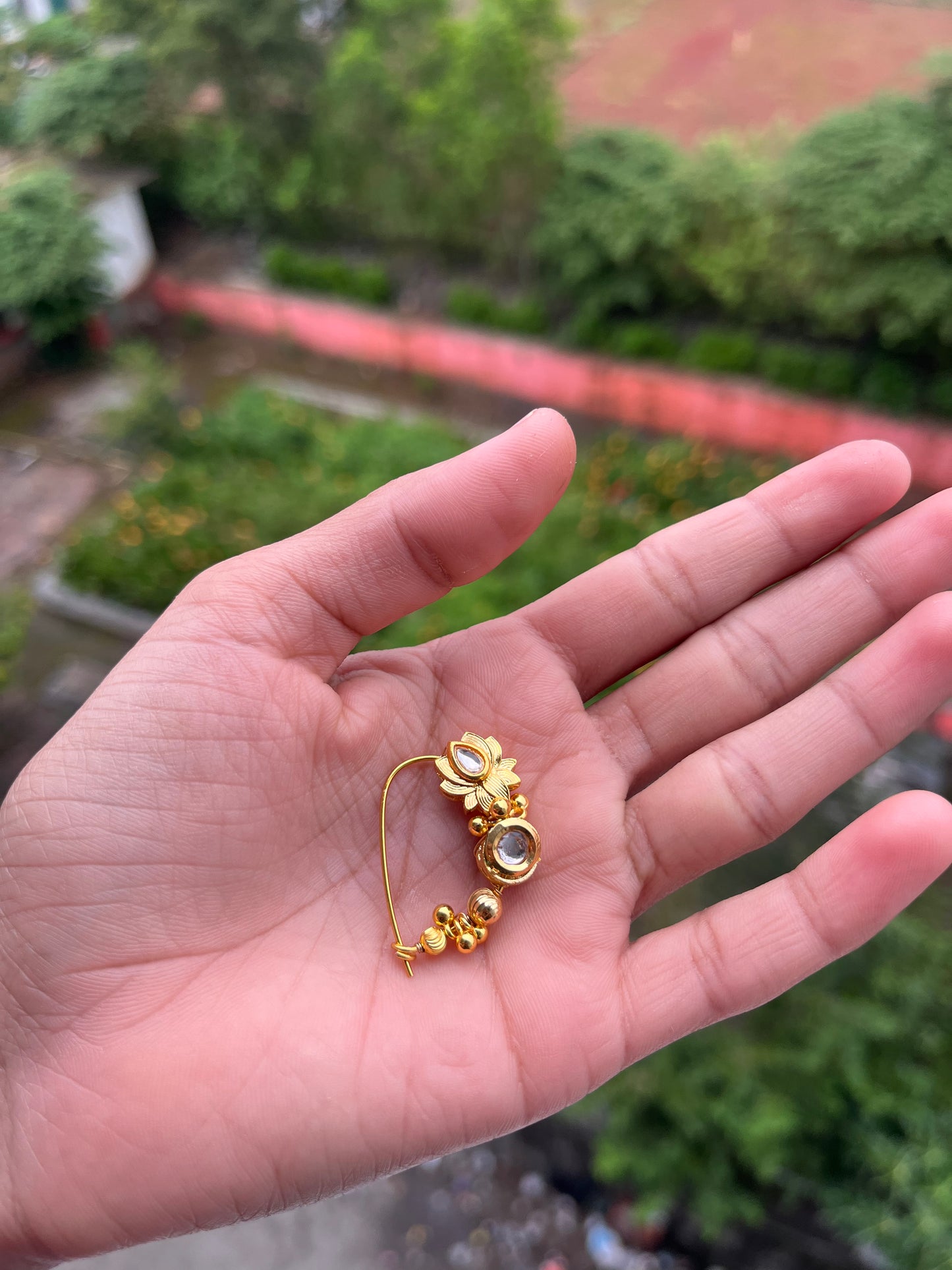 Lotus/kamal traditional golden Nath