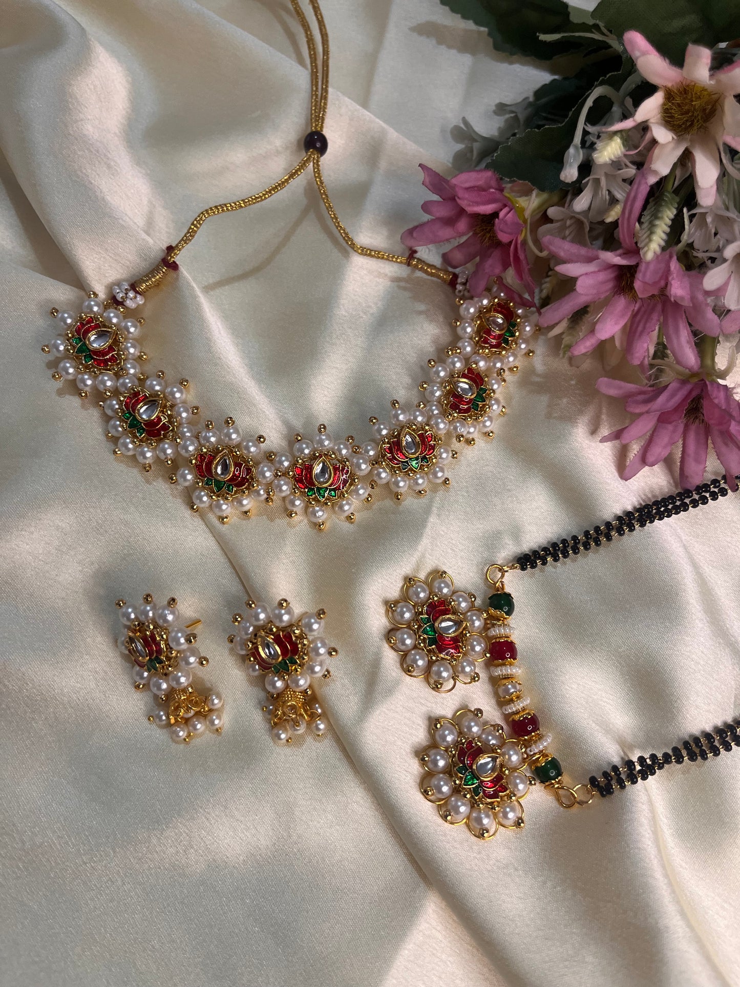 Lotus choker and Mangalsutra