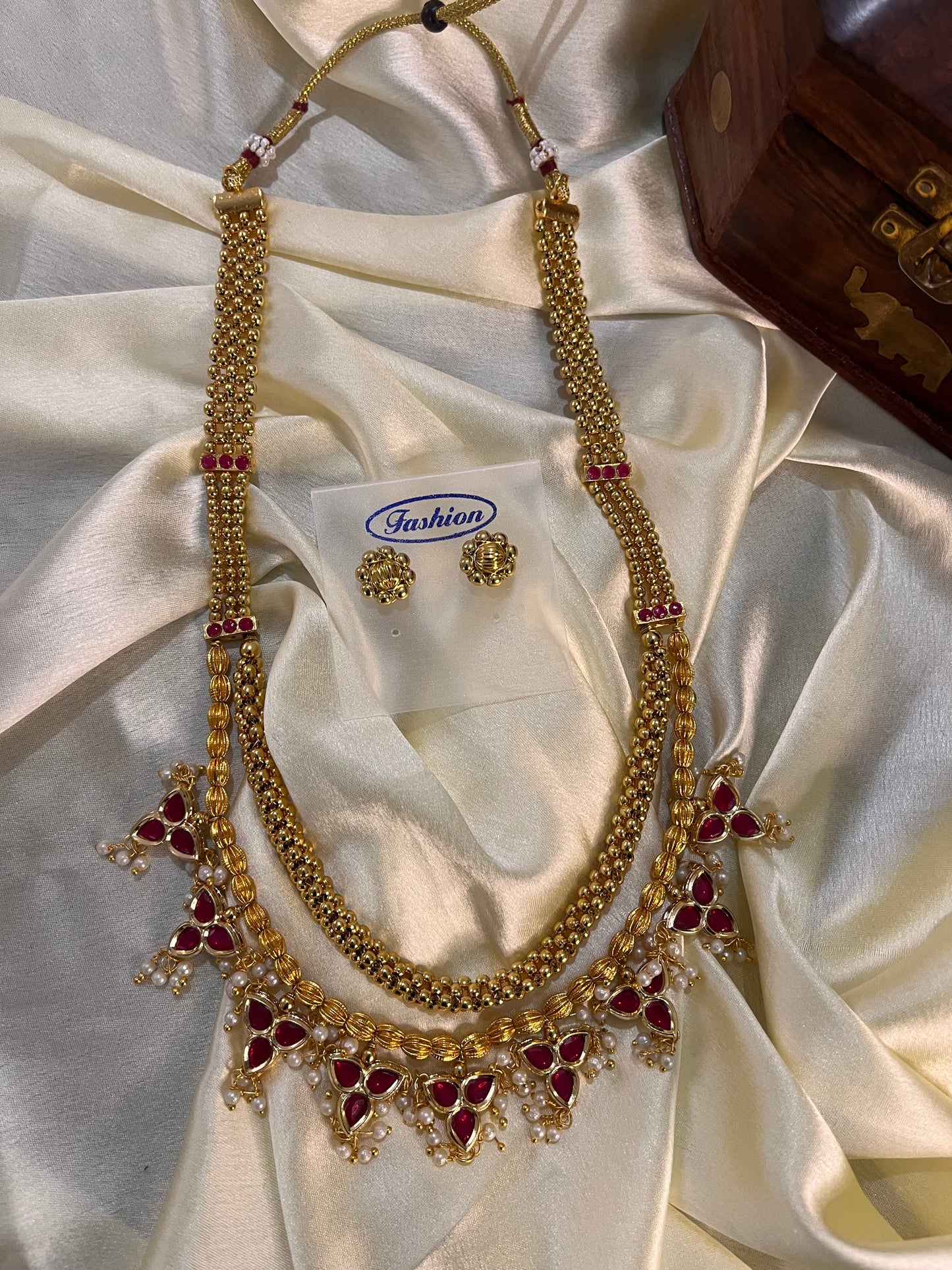 Double layer Kundan long haar