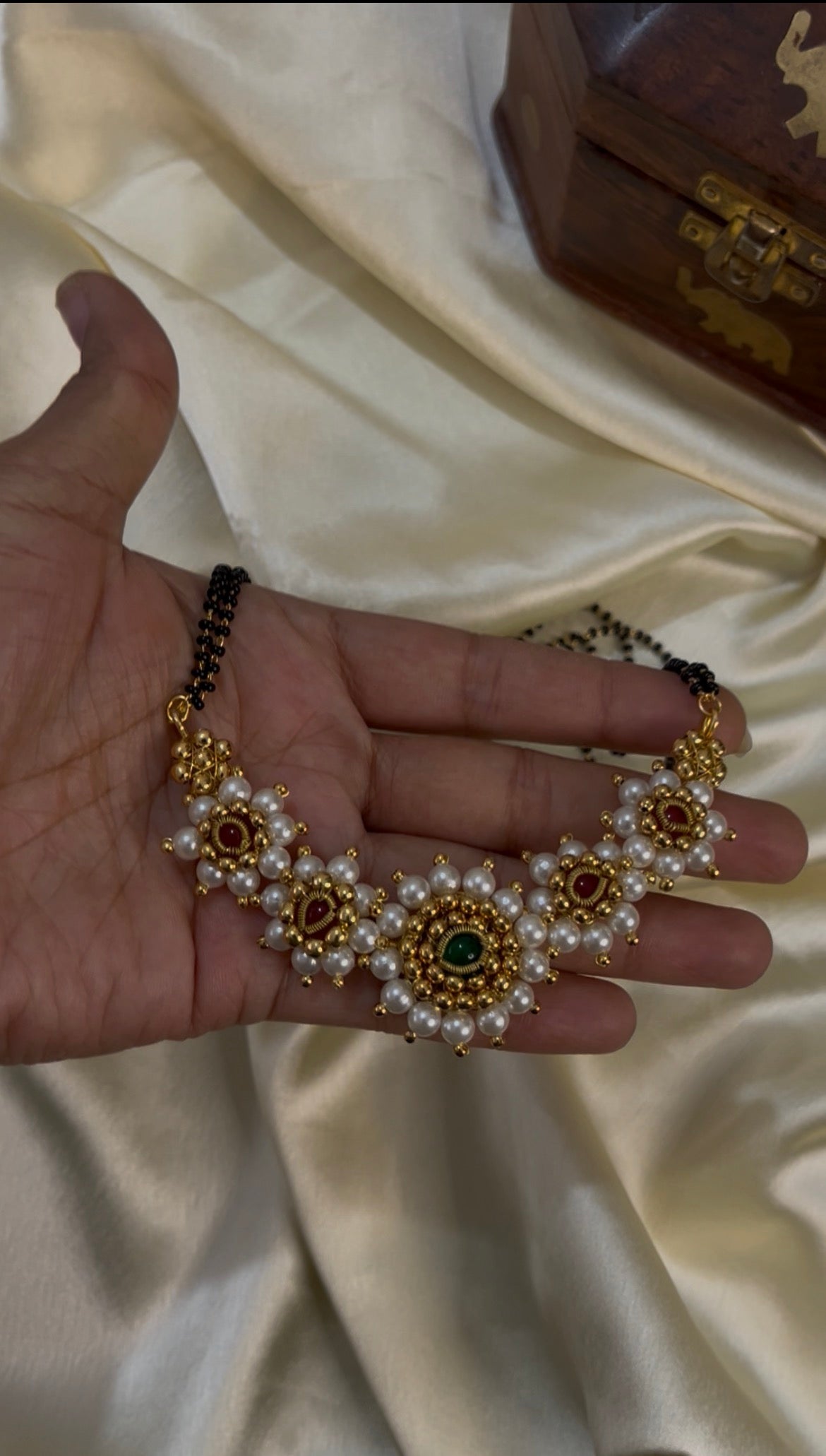 Handcrafted pearl long Necklace