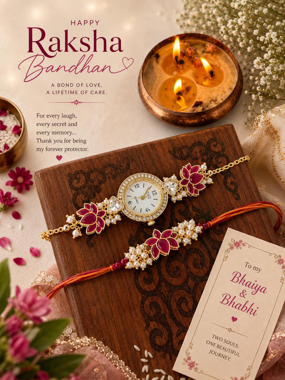 Lotus couple Rakhi