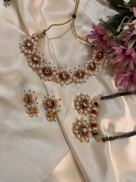 Lotus choker and Mangalsutra
